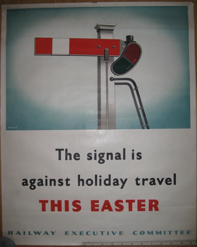 Wartime Easter travel vintage railway poster