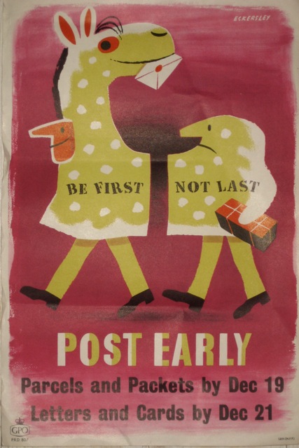 Tom Eckersley Post Early GPO poster