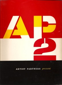 Cover of Artist Partners graphic design brochure