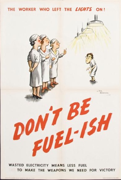 Don't be Fuelish vintage WW2 poster