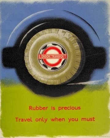 James Fitton Save Rubber poster London Transport WW2