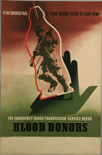 Abram Games blood donor WW2 vintage poster