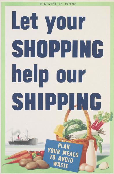 Let Your Shopping Help Our Shipping vintage WW2 poster