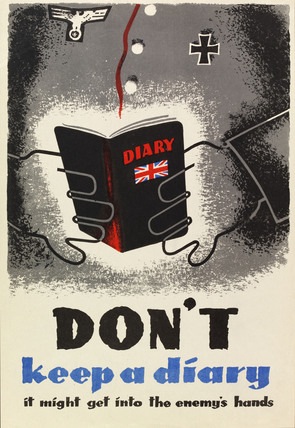 Don't keep a diary vintage ww2 poster