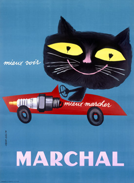 Jean Colin Marchal cat vintage poster