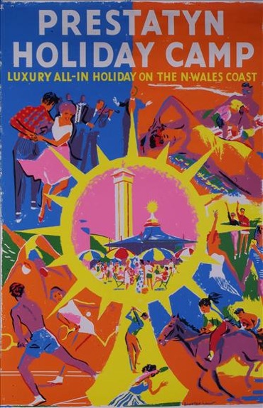 Percy Drake Brookshaw Prestatyn holiday camp vintage poster