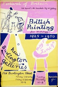 British painting vintage exhibition poster arts council 1951