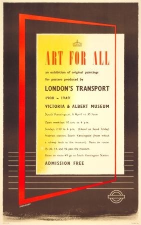 Tom Eckersley Art for All London Transport exhibition poster 1949