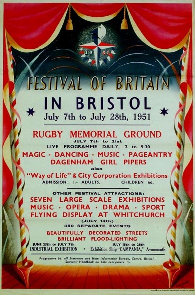 Festival of Britain in Bristol poster Eric Fraser 1951