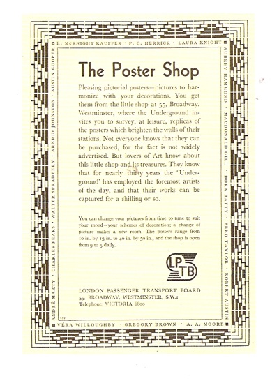 art for all repro of poster shop london transport ad