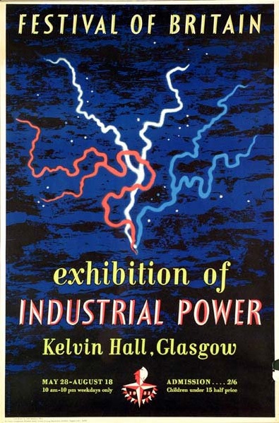 Reginald Mount exhibition poster Industrial Power Glasgow 1951 Festival of Britain