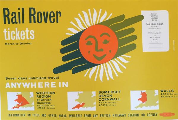 JOHN WRIGHT Rail Rover Tickets vintage railway poster from Morphets