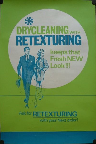 retexturing vintage dry cleaning poster 1960s