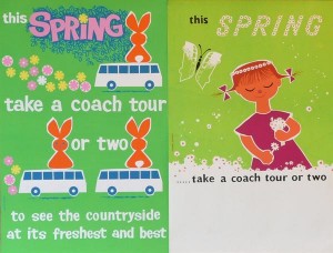 Daphne Padden 2 x spring vintage coach poster from Morphets sale