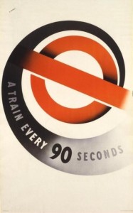 Abram Games a train every 90 seconds vintage London Underground poster