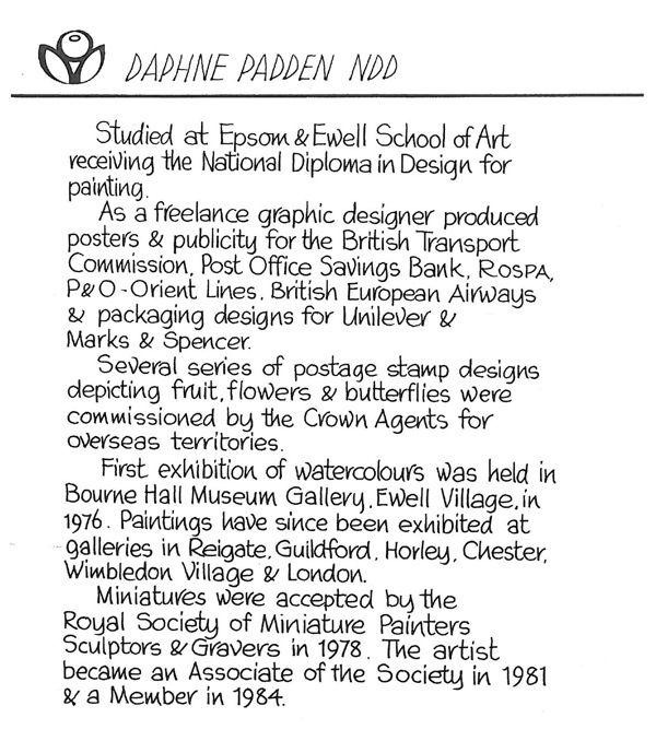 Daphne padden biography in her own hand