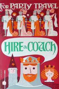 Coach party travel vintage poster morphets
