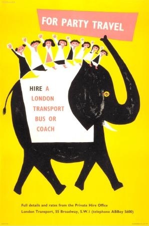 Victor Galbraith Party Travel London Transport poster 1958