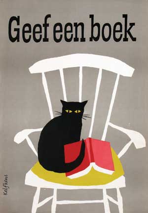 1958 Kees Kelfkens poster give a book
