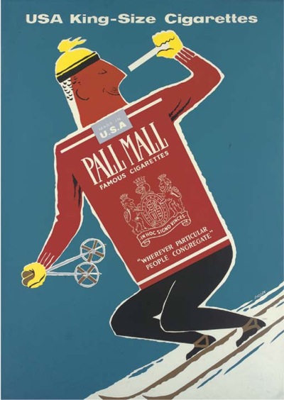 Daphne Padden Pall Mall cigarettes vintage poster 1957