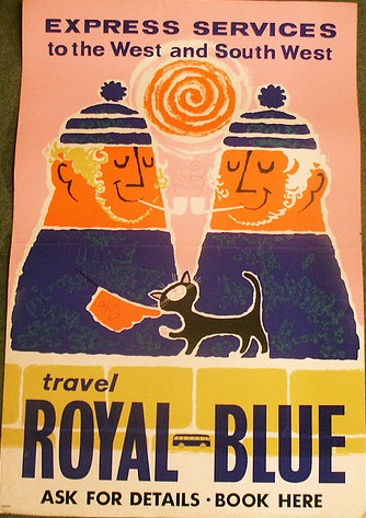 Daphne Padden Royal Blue coaches vintage poster