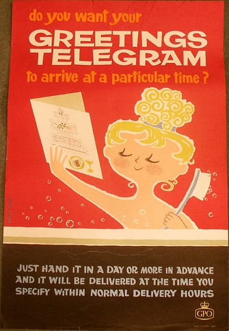 Daphne Padden greetings telegram poster GPO