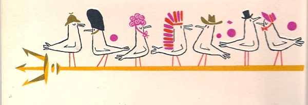 Daphne Padden menu birds on trident from back