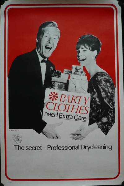 vintage dry cleaning poster party clothes