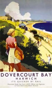 Percy Padden Dovercourt Bay vintage railway poster