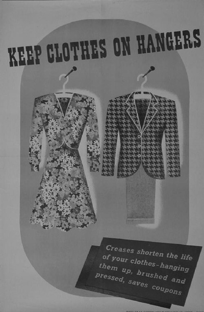 Beverley Pick keep your clothes on hangars vintage ww2 postr