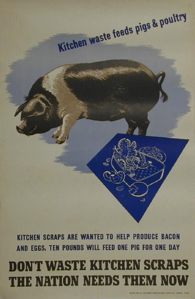 Beverley Pick food waste vintage World War Two poster