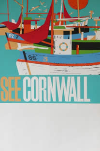 See Cornwall vintage coach poster