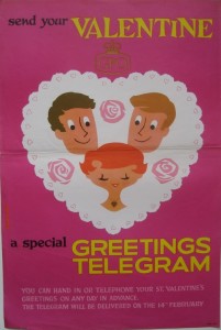 Daphne Padden GPO vintage valentine telegram poster