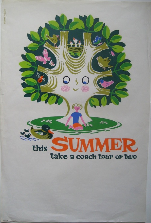 Daphne Padden Summer coach tour poster tree