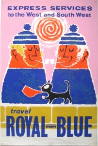Lovely Royal Blue Daphne Padden coach poster