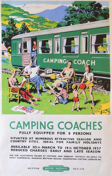 Riley 1957 vintage camping coaches poster