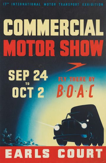 BOAC commercial motor show Earls Court poster