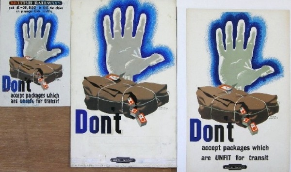 Frank Newbould Railway safety posters with original design onslows