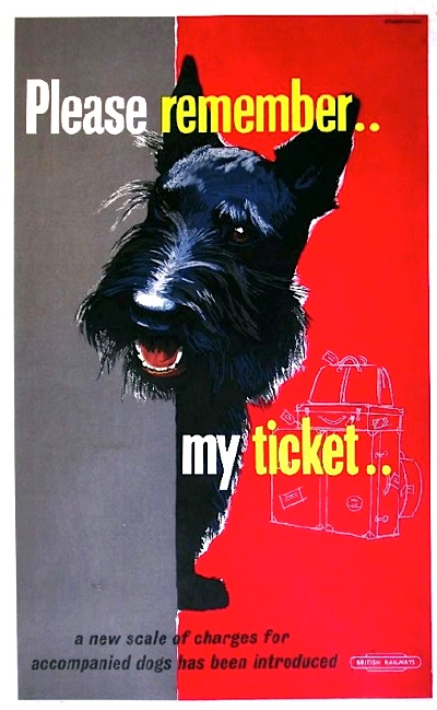 Studio Seven British railways Dogs Need Tickets too poster 1957 Onslows