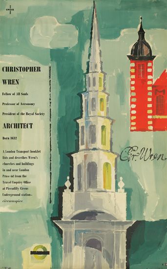 Hans Unger Christopher Wren London Transport poster