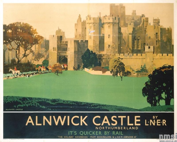 Alnwick castle fred taylor railway poster 1933