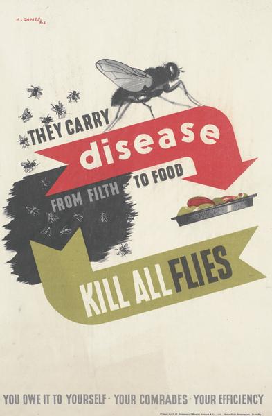 Abram Games disease flies health education poster
