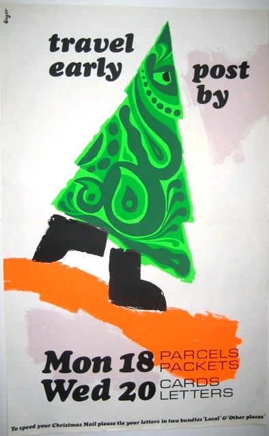 Hans Unger 1967 GPO Post Early Christmas poster