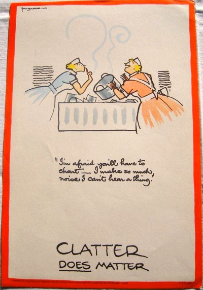 Clatter does matter Fougasse post war hospital poster