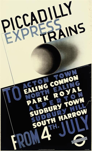 Picadilly express McKnight Kauffer London Transport poster 1932