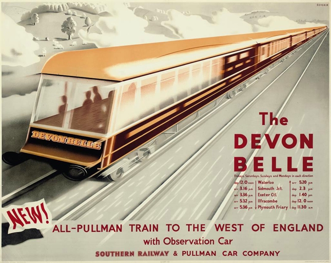 marc Severin, 1947 British Railways poster for Devon Belle
