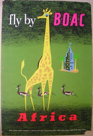 BOAC giraffe vintage poster from eBay