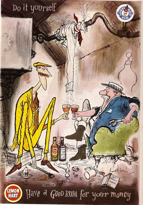 Ronald Searle rum advertisement from IPA 1962