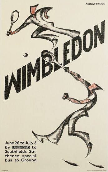 Andrew Power Wimbledon Poster from Swann Galleries vintage London Transpot