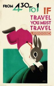 Austin Cooper vintage London Transport poster bunny rabbit 1928